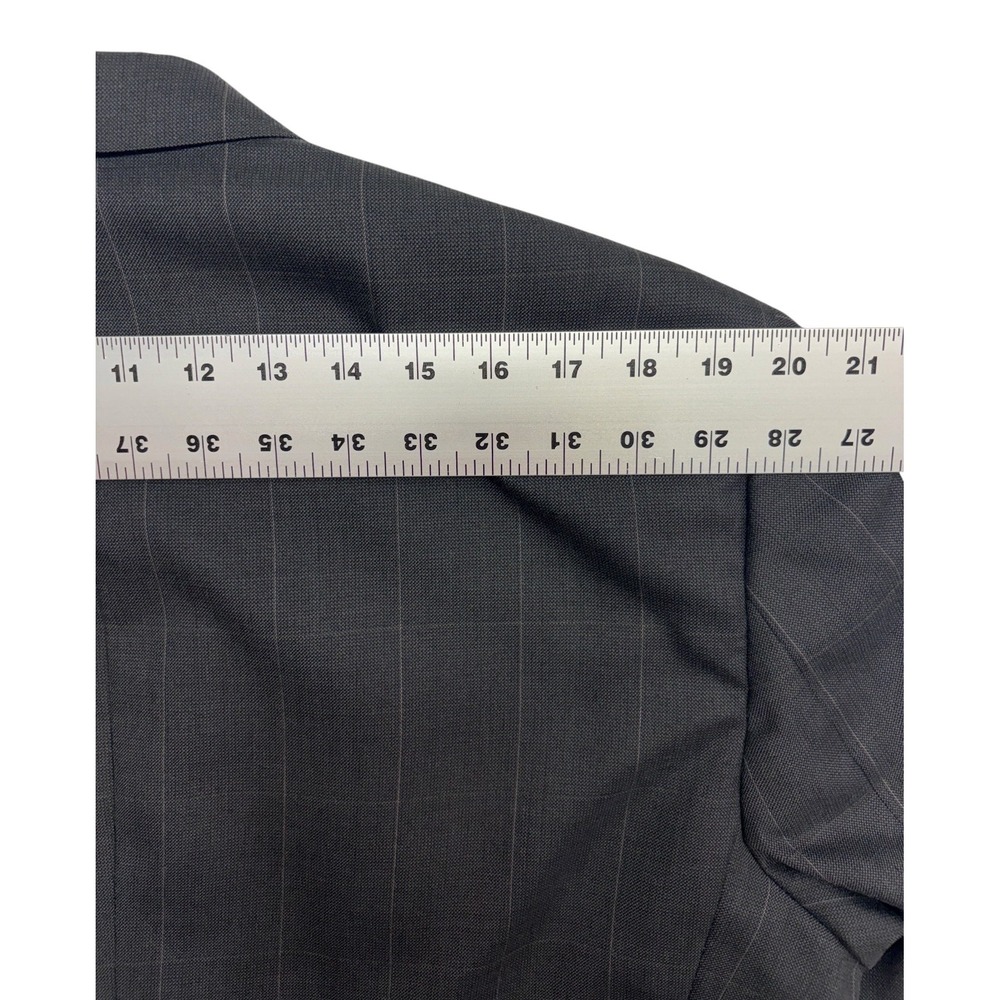 vtg 90s Christian Dior 44L 36x32 Gray Windowpane Pant Suit Double Breasted USA - Picture 11 of 16